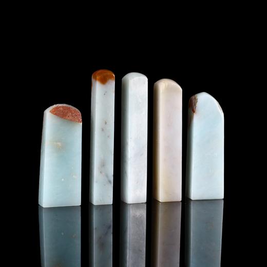 孤品17926天青石书画落款章硬笔小楷组章5枚-大小不一 商品图1