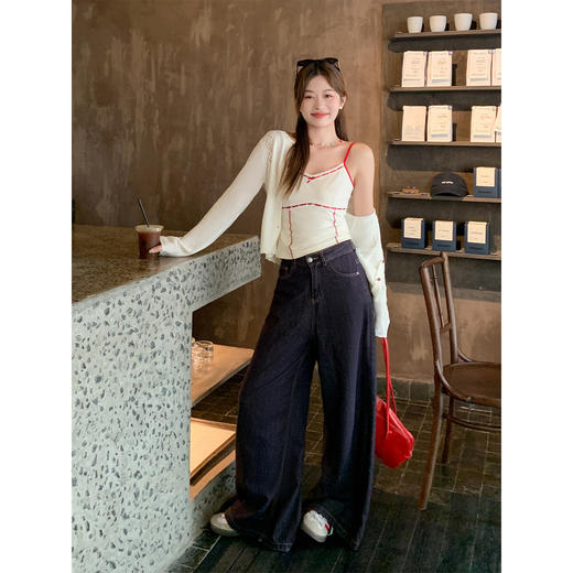 <曾小咸推荐>韩系薄款针织开衫吊带套装 商品图4