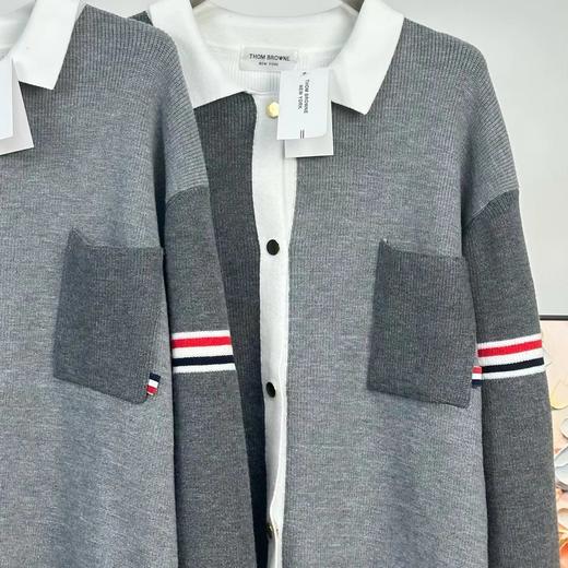 F031455四杠拼色舒适亲肤立挺有型情侣针织开衫外套 商品图6