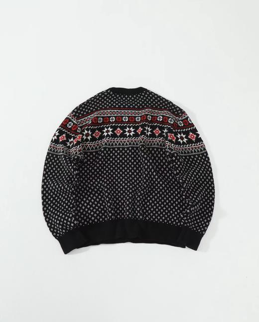 F031452限定秀款复古宽松版型男女同款羊毛拼色毛衣 商品图1