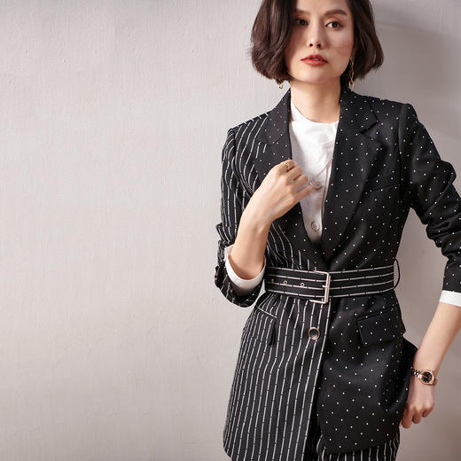 剩M/L/XL 芳外春季新款潮流时尚套装长袖西装外套直筒宽松裤子套装0164 商品图1