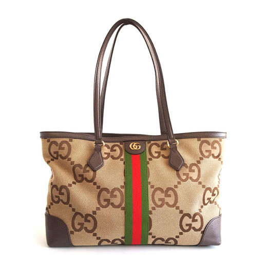 【95新】GUCCI古驰Ophidia系列631685经典大花双G帆布款单肩手提购物袋托特包女士010326TJ10 商品图2