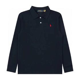 F031484红色战马小标刺绣情侣翻领Polo衫长袖上衣