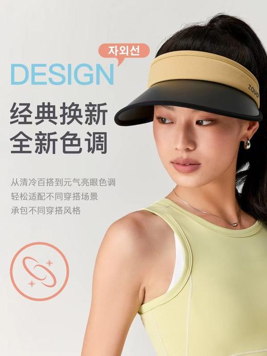 韩国zauo防晒帽夏季防紫外线沙滩遮阳帽 空顶帽大帽檐户外太阳帽女 商品图2