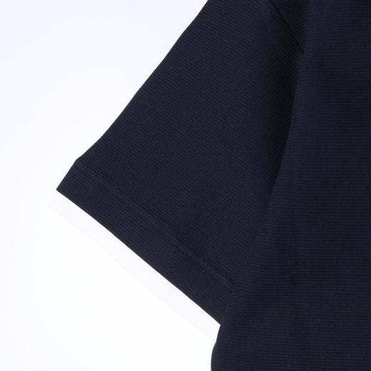 26T558SDSA男装2026新款高贵轻奢简约肌理感撞色假两件翻领短袖T恤百搭 商品图3