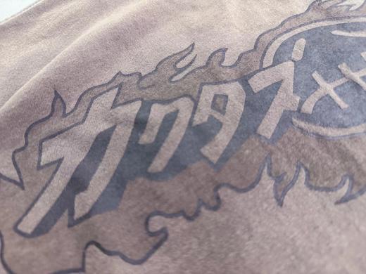 F031447咖灰色休闲舒适复古艺术感卡通怪兽水洗短袖 商品图6