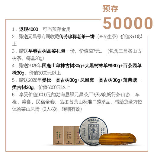 【春茶季预存】2026年元昌号春茶季 预存专享超值回馈稀有茶品赠送 商品图4