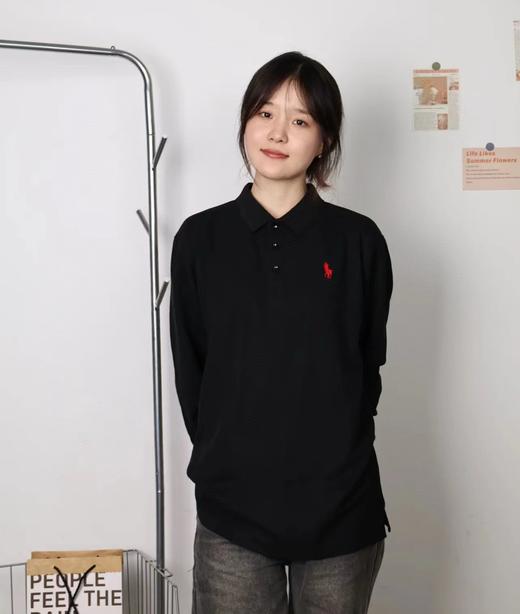 F031484红色战马小标刺绣情侣翻领Polo衫长袖上衣 商品图7