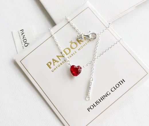 F031442烈焰之心项链耳钉套装爱心项链耳钉两件套 商品图2