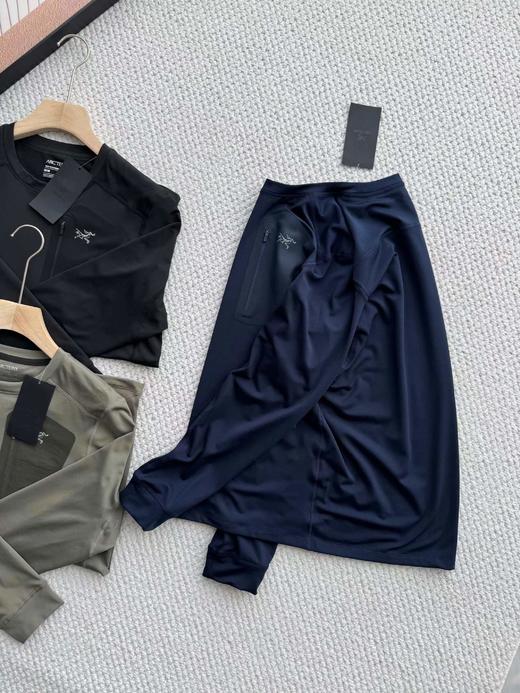 F031498春季新品三色袖标男士休闲长袖T上衣打底衫 商品图2