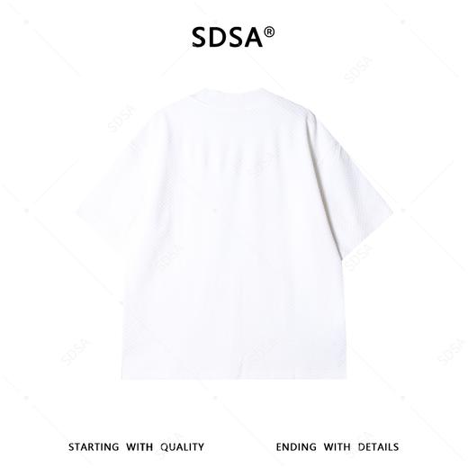 RY1057SDSA男装2026新款高贵轻奢简约纯色提花短袖T恤领口勾破设计百搭 商品图4