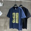 百搭街头创意98数字印花宽松复古做旧T恤上衣    YLZ-A634 商品缩略图0