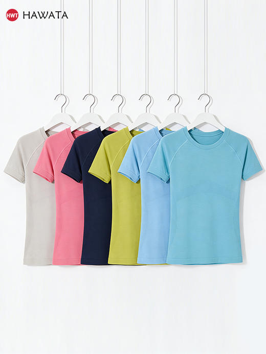 哈瓦塔美丽诺羊毛柔软无缝短袖 H340185 商品图4