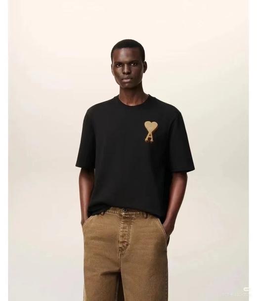 F031449黑金系列大爱心短袖情侣款男女OS毛巾绣T恤 商品图13
