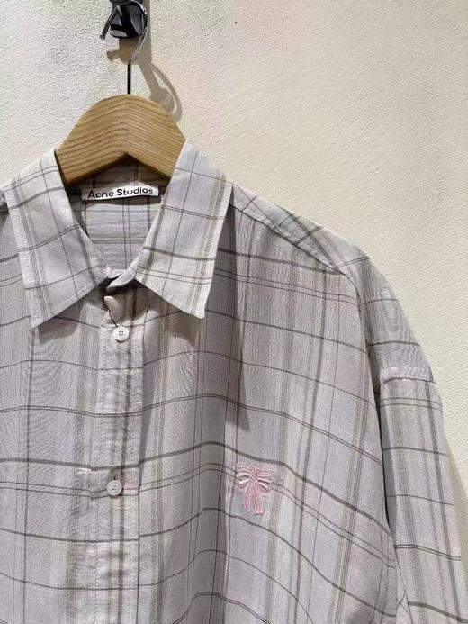 女款格纹长袖衬衫hu001 商品图2