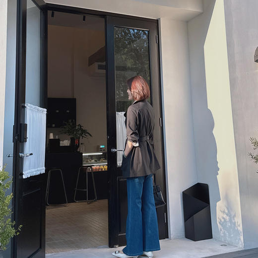 火桐hooton 露珠系列 丝毛精纺色织短风衣ZB2525 商品图5