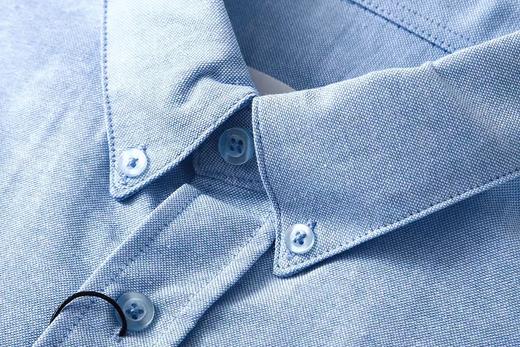 F031402小爱心纯色牛津布棉质扣角领男女同款休闲衬衫 商品图4