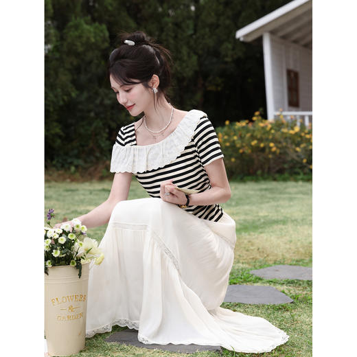 鹿向南「微光絮裙」温柔风杏色蕾丝半身裙女夏季新款巨好看蛋糕裙 商品图3