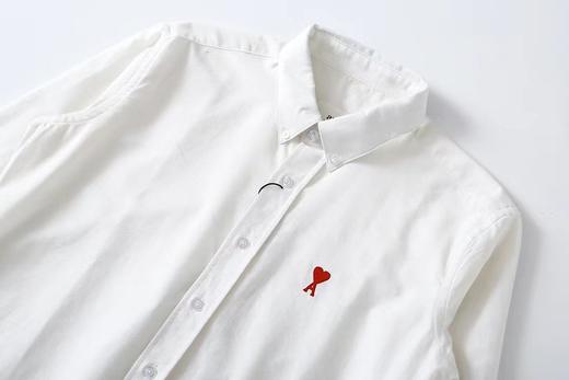 F031402小爱心纯色牛津布棉质扣角领男女同款休闲衬衫 商品图1