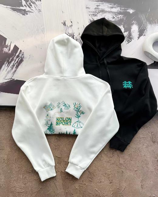 F031412新款防静电露营图案双层华棉连帽圆领男女同款卫衣 商品图7