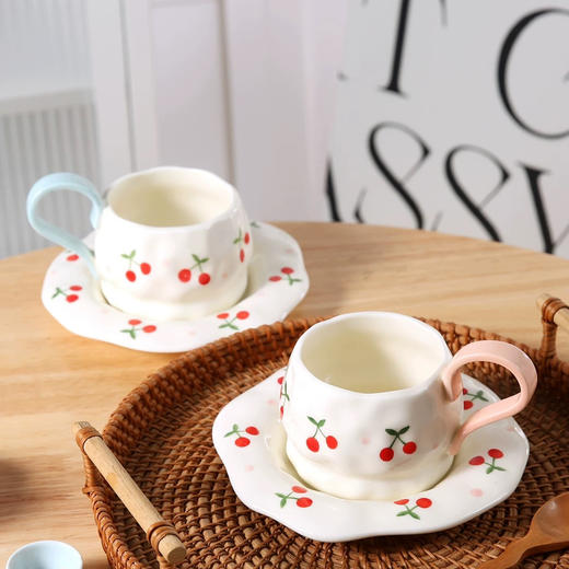 HY-1382/1383陶瓷咖啡杯+碟套装（颜色图案随机） 商品图0