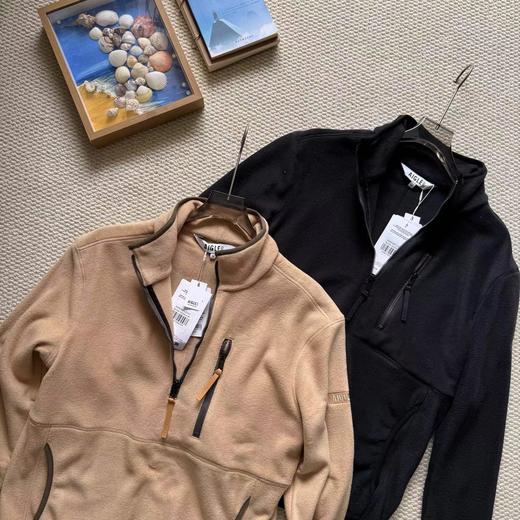 F031467男士上衣户外保暖半拉链抓绒衣立领休闲百搭时尚打底衫 商品图1