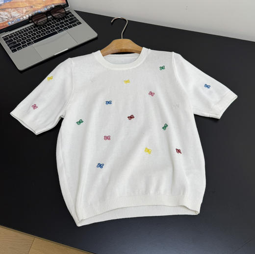 纯原程潇同款Ann Andelman五彩刺绣短袖针织衫031412 商品图7