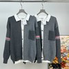 F031455四杠拼色舒适亲肤立挺有型情侣针织开衫外套 商品缩略图0