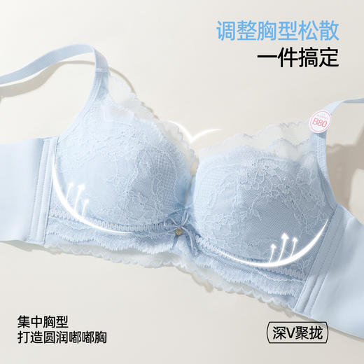 【商场同款】熳洁儿 26年新品小胸聚拢文胸中厚杯法式蕾丝26201538 商品图7