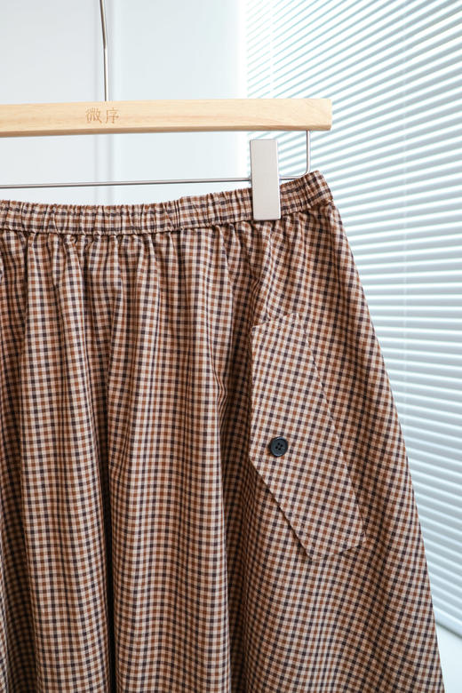 复古奇遇|文艺贴袋格子裙 商品图6