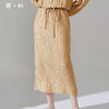 剩S 芳外春季新款肌理感褶皱质感半身裙百搭弹力直筒显瘦裙子0075 商品缩略图0