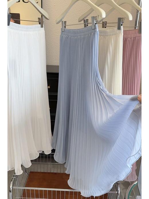 【仙仙风！温柔百褶裙】敲仙温柔风雪纺百褶半身裙 2026夏季新款高腰显瘦A字中长裙 女裙子 商品图4