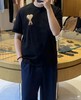 F031449黑金系列大爱心短袖情侣款男女OS毛巾绣T恤 商品缩略图10
