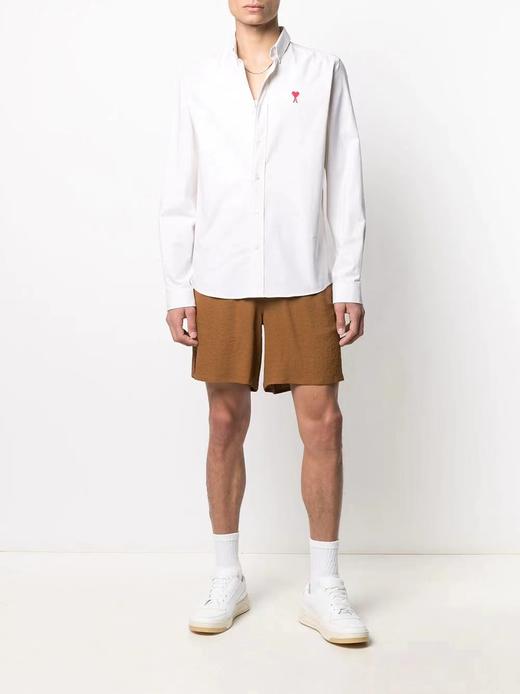 F031402小爱心纯色牛津布棉质扣角领男女同款休闲衬衫 商品图12