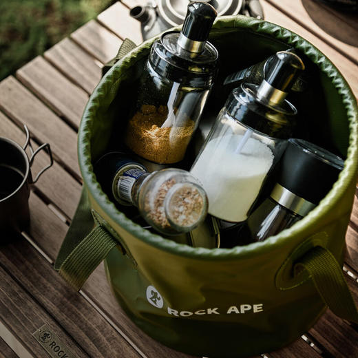 【户外折叠水桶】洛克猩球 RockApe 可折叠圆形水桶户外旅行露营便携式水盆野餐储水桶10L 折叠水桶10升 商品图4