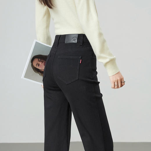 【春新品！九分-微喇牛仔】逸阳不易褪色显高显瘦小个子喇叭牛仔裤7472CS 商品图6