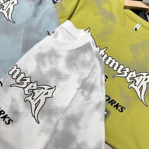 嘻哈街头字母设计印花水洗扎染做旧短袖高街潮款百搭T恤   YLZ-G008 商品图1