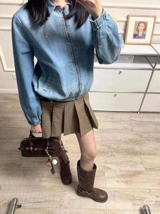 F031410女款夹克版复古风牛仔外套短款修身柔软翻领夹克 商品图14