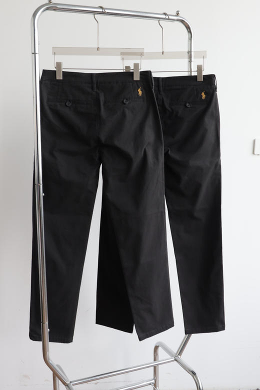 R.L 金标刺绣 黑色斜纹布裤 XXK214 商品图4