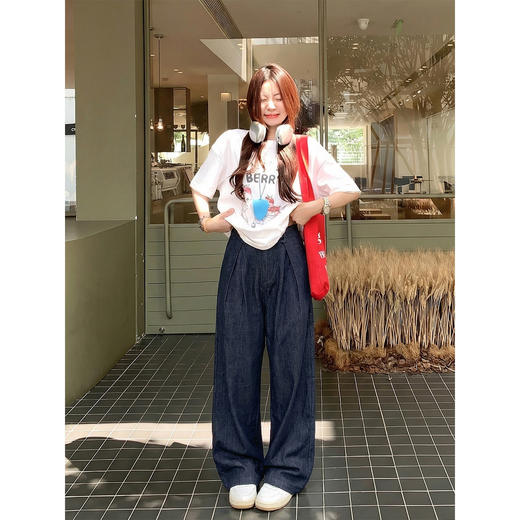 <曾小咸推荐>韩系设计感高腰牛仔裤长裤【预售款，预计3-15天！！】 商品图3