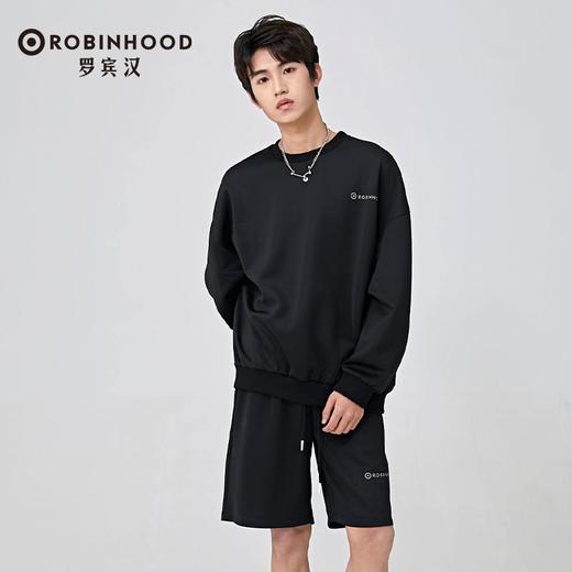 罗宾汉春季新款简约时尚休闲百搭日常宽松舒适男士圆领卫衣 商品图0