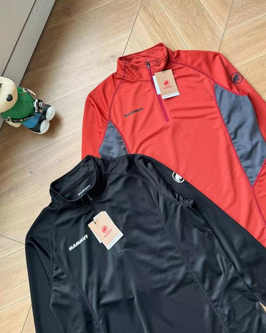 F031415春季长袖立领透气速干半拉拼色款训练衣男女同款 商品图1