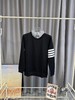 F031486春季新品纯棉假两件学院风针织四道杠情侣款卫衣 商品缩略图4
