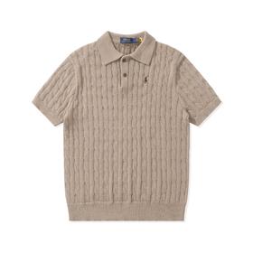 中性款纯棉短袖针织polo衫zh