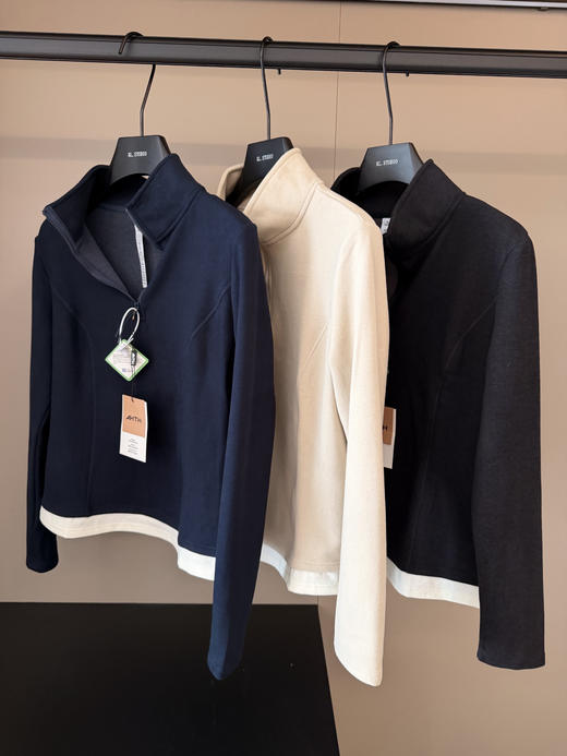 AHTH半拉链POLO立领英伦衫 商品图6