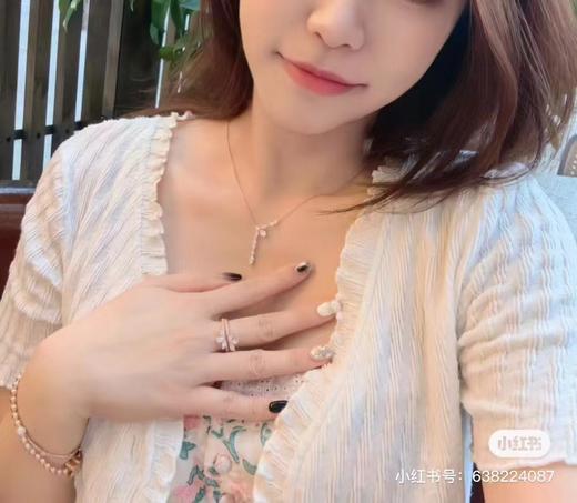 F031420优雅时尚玫瑰金结合水晶925银流苏花朵项链 商品图5