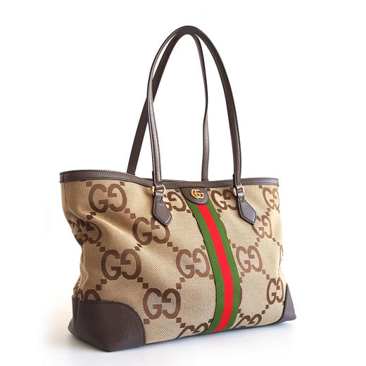 【95新】GUCCI古驰Ophidia系列631685经典大花双G帆布款单肩手提购物袋托特包女士010326TJ10 商品图3