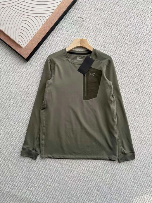 F031498春季新品三色袖标男士休闲长袖T上衣打底衫 商品图4