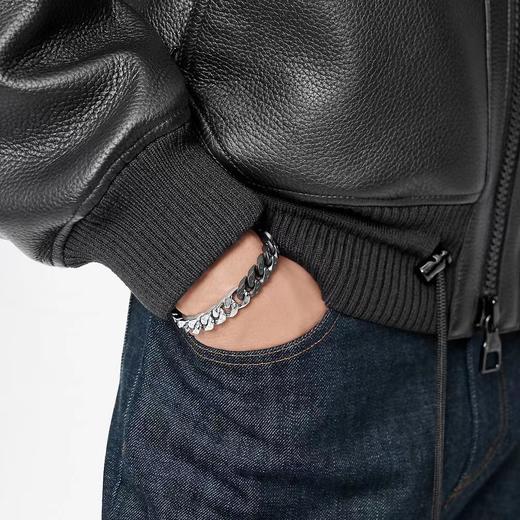 F031422黑银拼色古巴手链简约设计精钢白金限定老花手链 商品图7