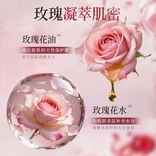 【嫩滑留香❗唤醒柔光】玫瑰花瓣香氛沐浴露持久留香全身保湿滋润养肤修护玫瑰精油沐浴乳。rh 商品图3
